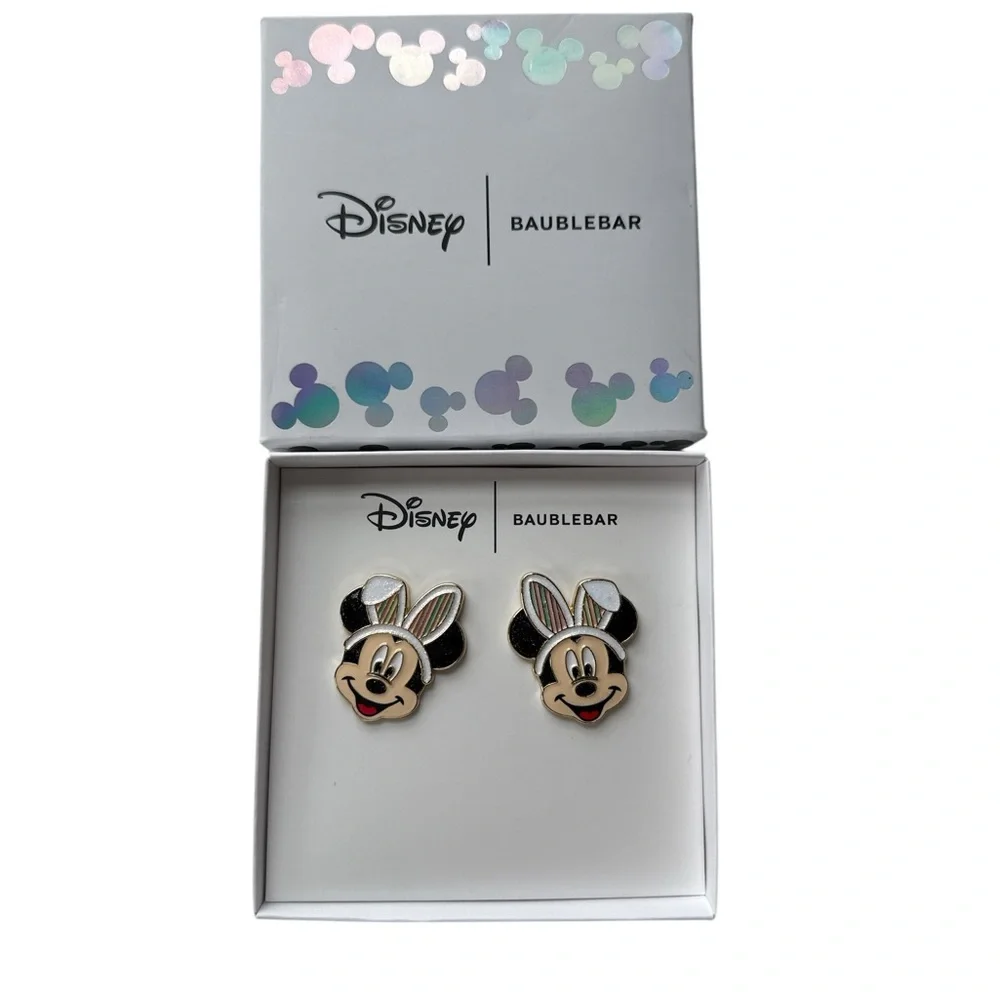 BaubleBar NIB Mickey Mouse Earrings - Black and White